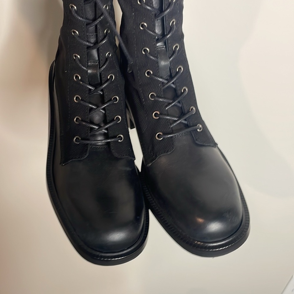 Free People | Black Trickum Tall Lace Up Boots Size Euro 38 US 7.5 New in Box - Picture 6 of 8